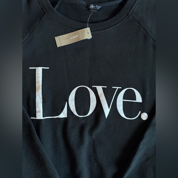 J.Crew University Terry Love Sweatshirt Black L Long Sleeve NWT - Picture 15 of 15
